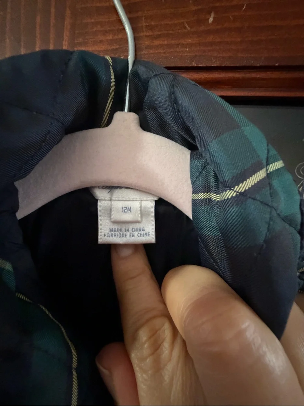 Ralph Lauren Quilted Plaid Infant Jacket - Green/Blue Size 12 Months